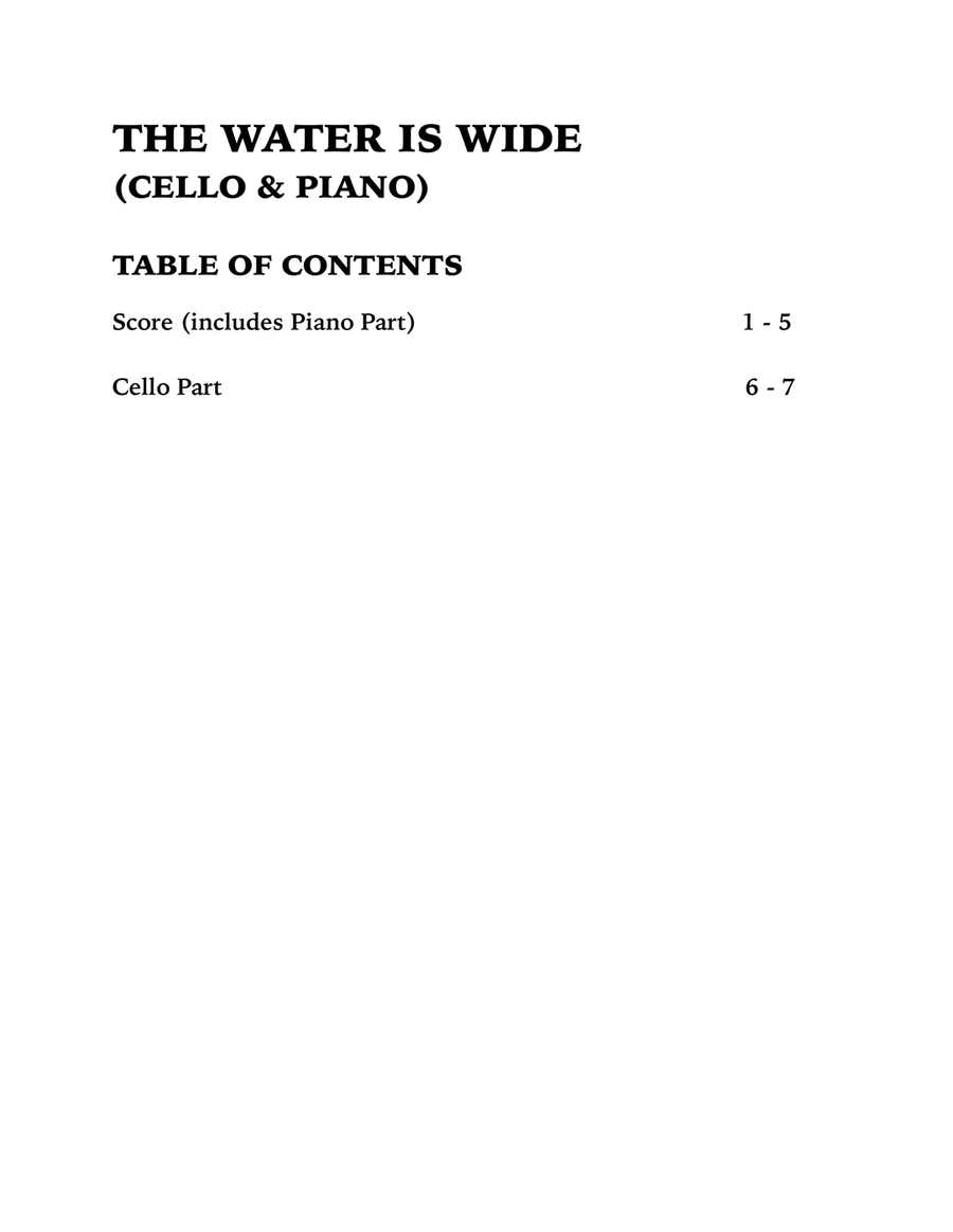 The Water is Wide (Cello and Piano) Piano scores gallery preview page 4