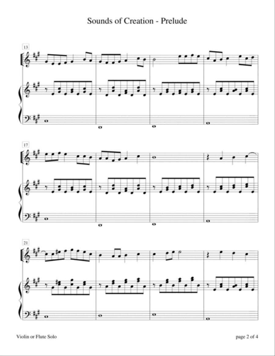 Sounds of Creation: Prelude (Violin or Flute Solo with Piano Accompaniment) Flute Solo scores gallery preview page 5
