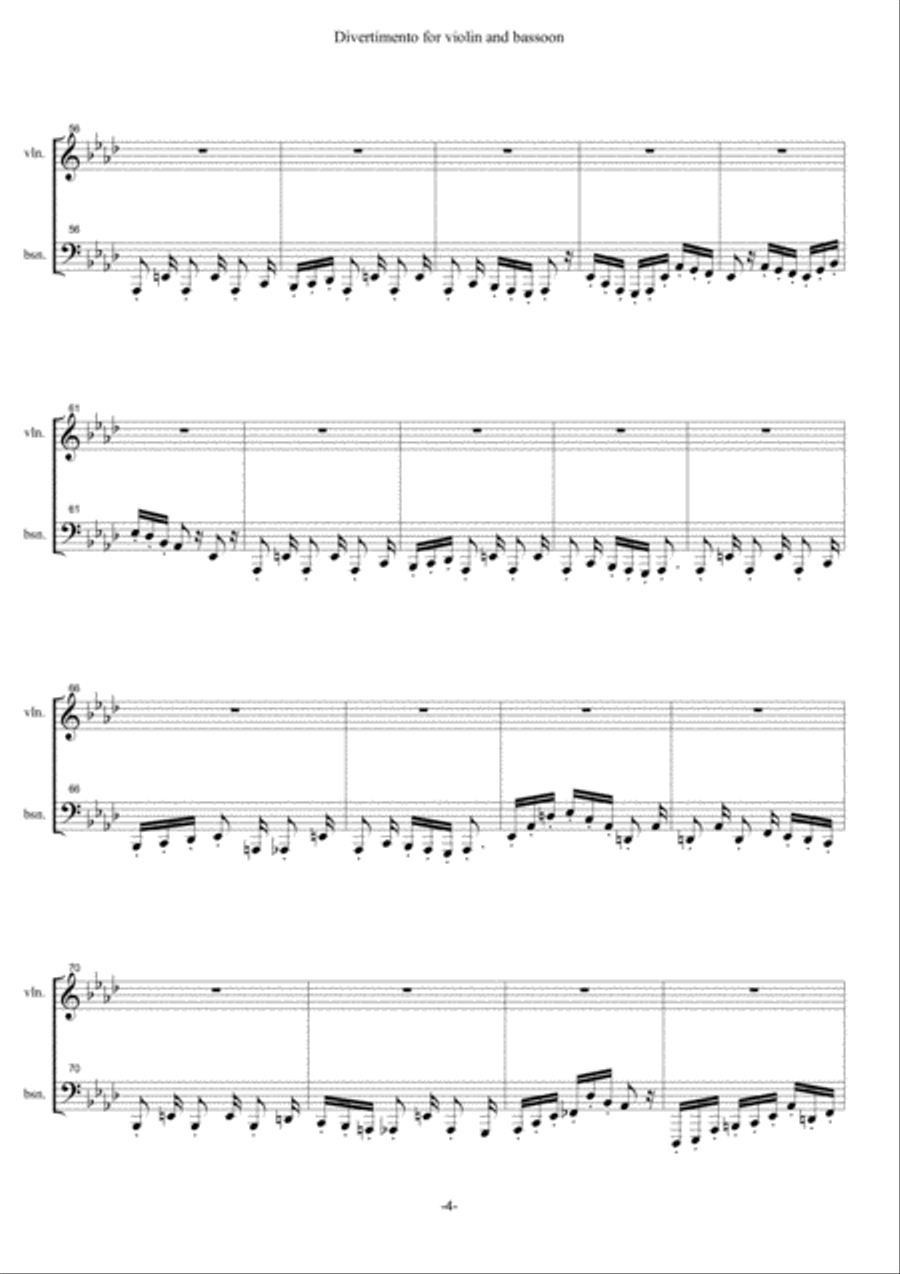 Divertimento for violin and bassoon Bassoon scores gallery preview page 4