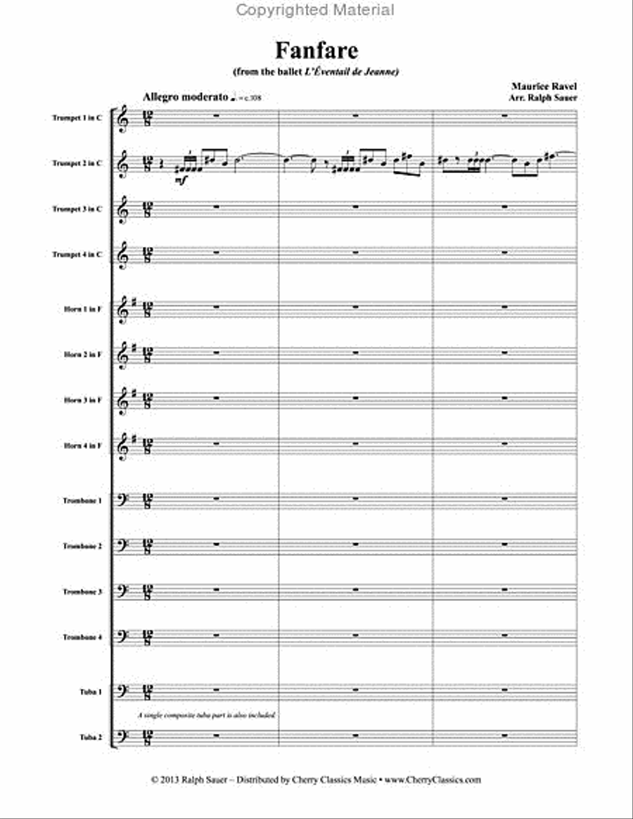Fanfare for Large Brass Ensemble Score scores gallery preview page 2