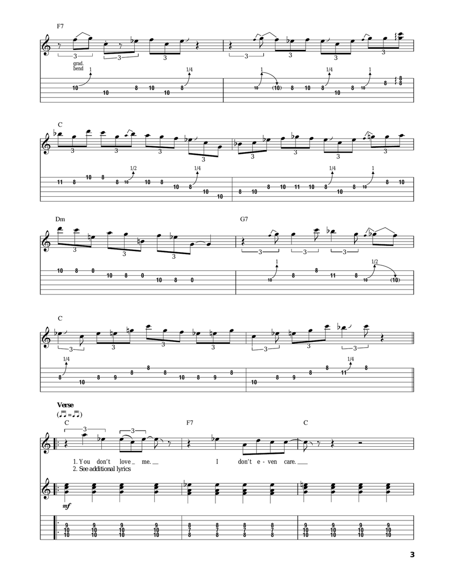 You Don't Love Me Electric Guitar scores gallery preview page 3