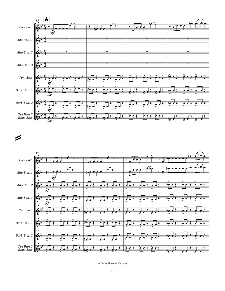 A Little Piece Of Heaven Woodwind Ensemble scores gallery preview page 6