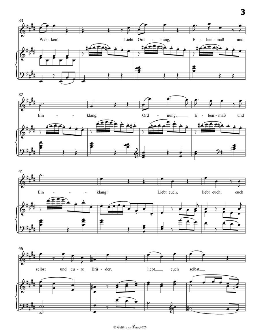 Die ihr des unermeβlichen weltalls, by Mozart, K.V.619, in E Major Piano, Vocal scores gallery preview page 5