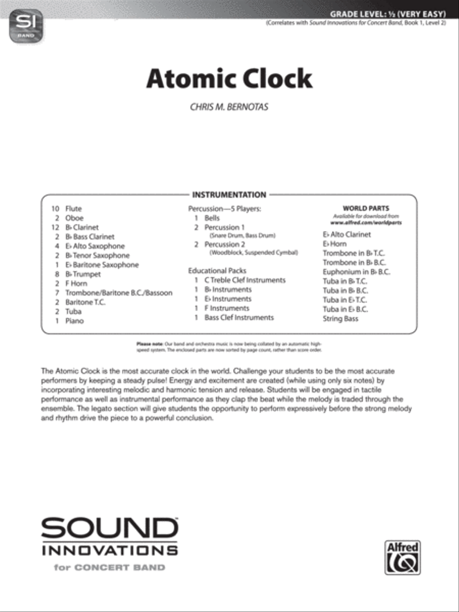 Atomic Clock: Score Atomic Clock: Score Concert Band scores gallery preview page 1