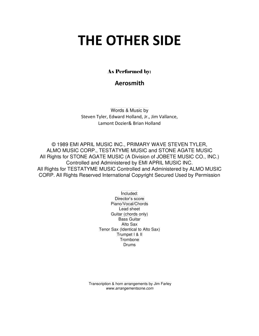 The Other Side The Other Side Large Ensemble scores gallery preview page 1