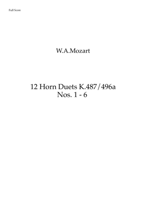Book cover for Mozart:12 Horn Duets K.487/496a (Nos.1 to 6) - horn duet