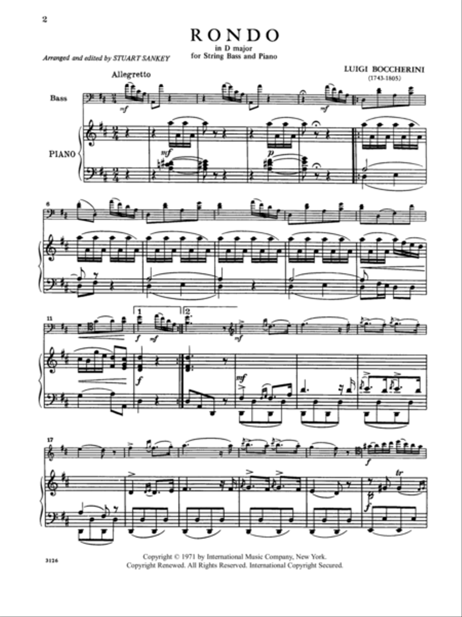 Rondo In D Major (Solo Tuning) Double Bass scores gallery preview page 2