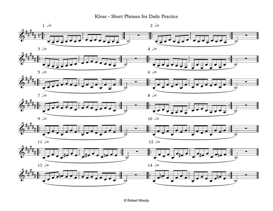 Klose B Major Clarinet Solo scores gallery preview page 6