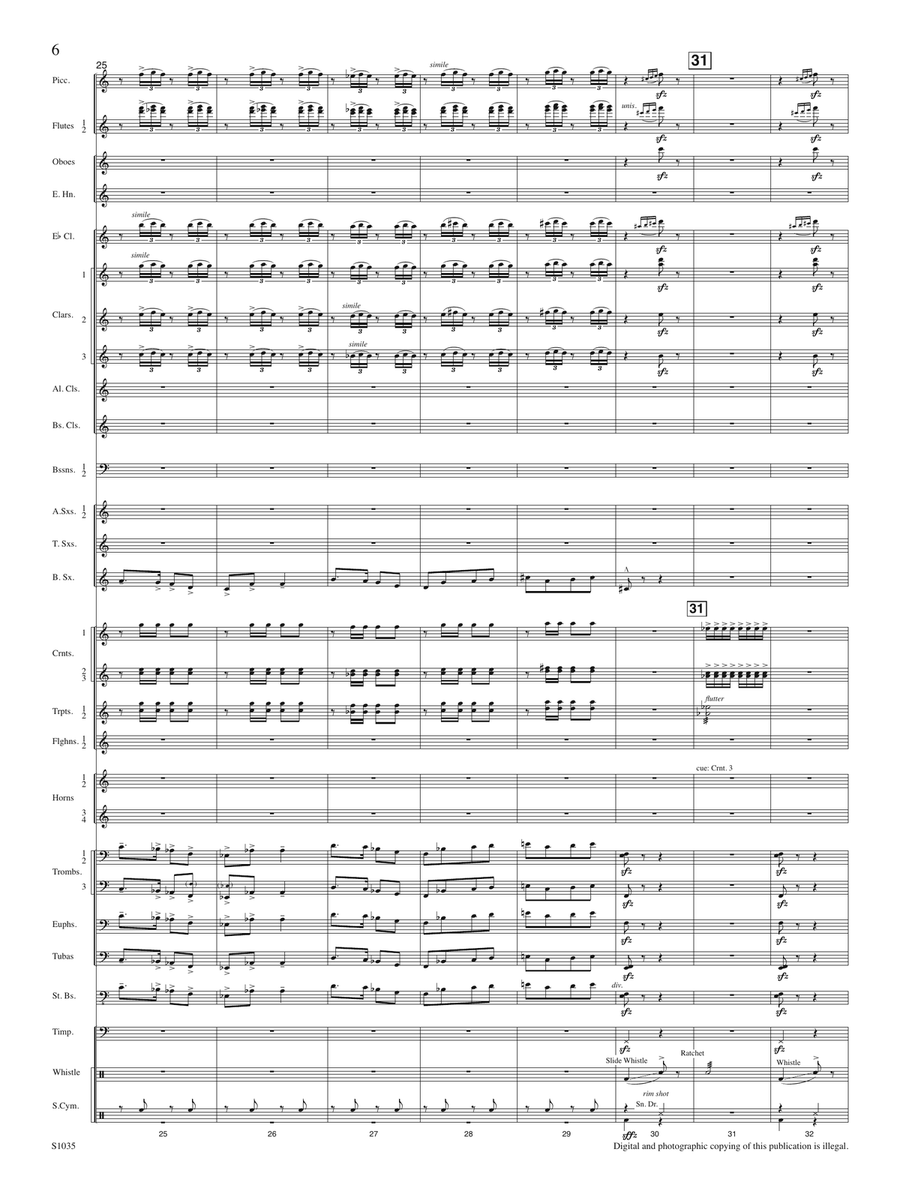 Fourth of July (arr. R. Mark Rogers) - Full Score Concert Band scores gallery preview page 6