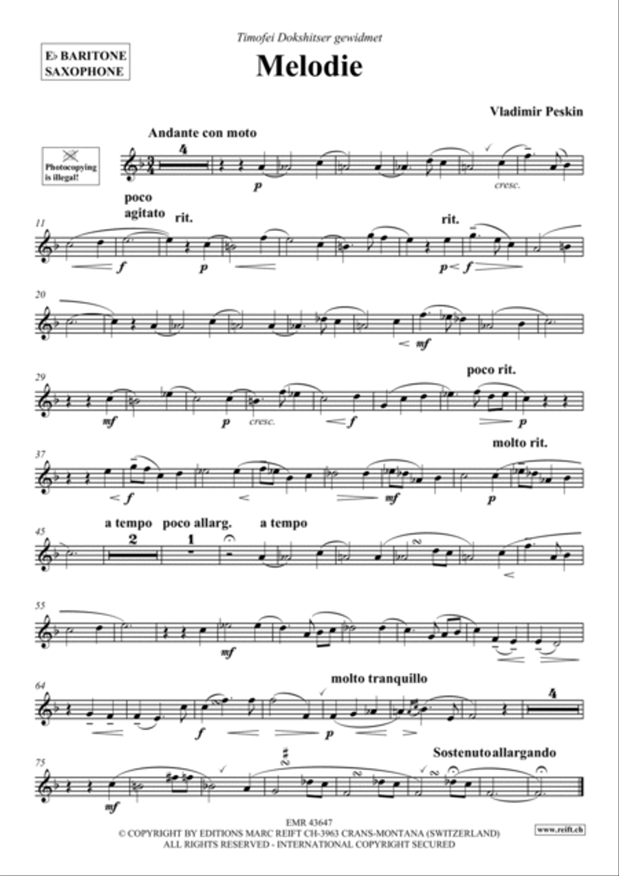 Melodie Baritone Saxophone scores gallery preview page 2