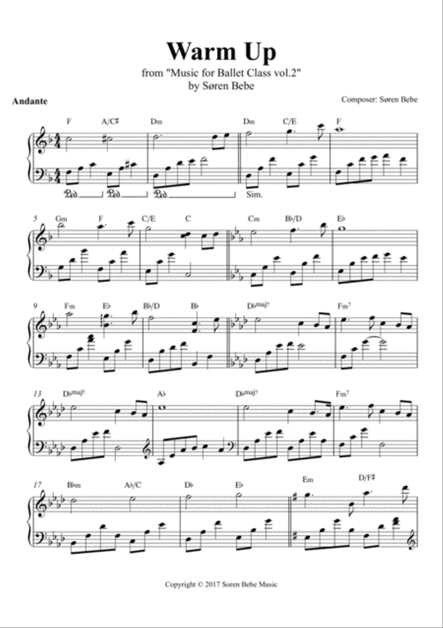 Music for Ballet Class, Vol.2 (25 pieces​​/​​69 pages – PDF download) Piano Solo scores gallery preview page 2