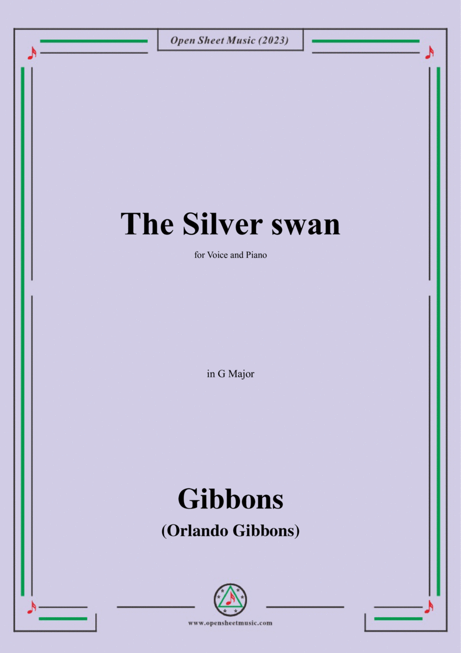 O. Gibbons-The Silver swan,in G Major Voice scores gallery preview page 1