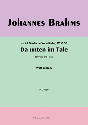 Da unten im Tale, by Brahms, in C Major