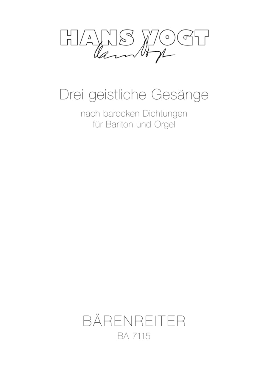 Drei geistliche Gesänge (1981/1983) Baritone Voice scores gallery preview page 1