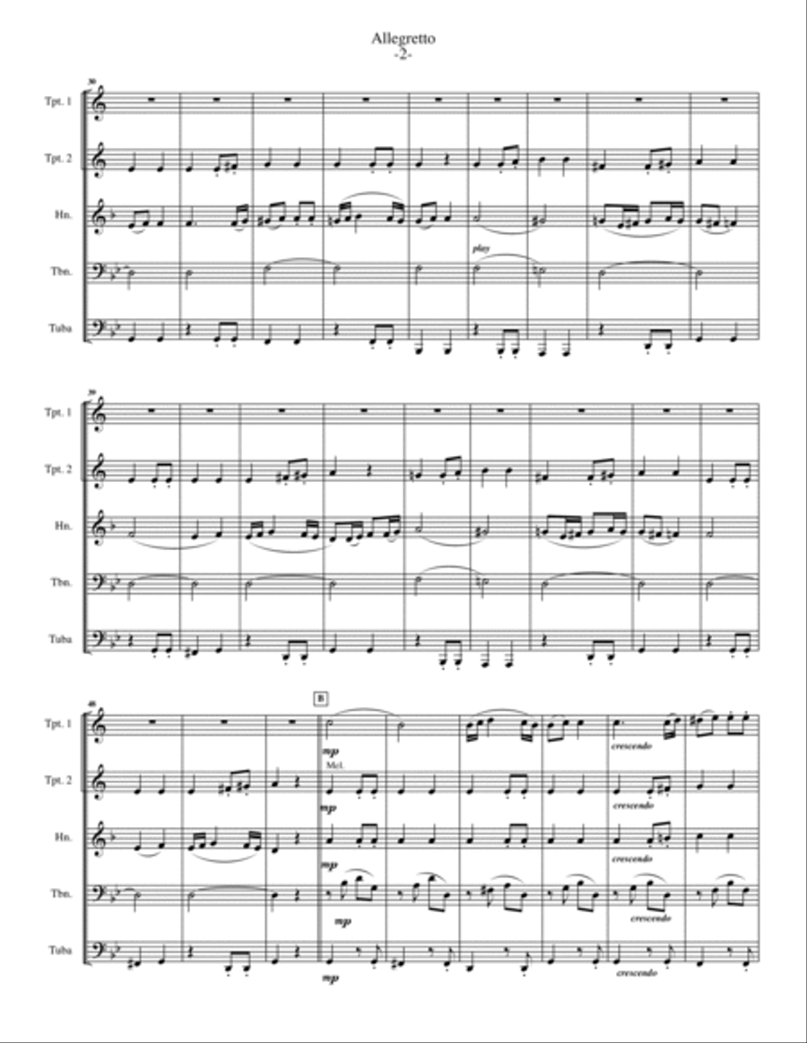 Allegretto from Symphony No. 7 By Beethoven Brass Ensemble scores gallery preview page 3