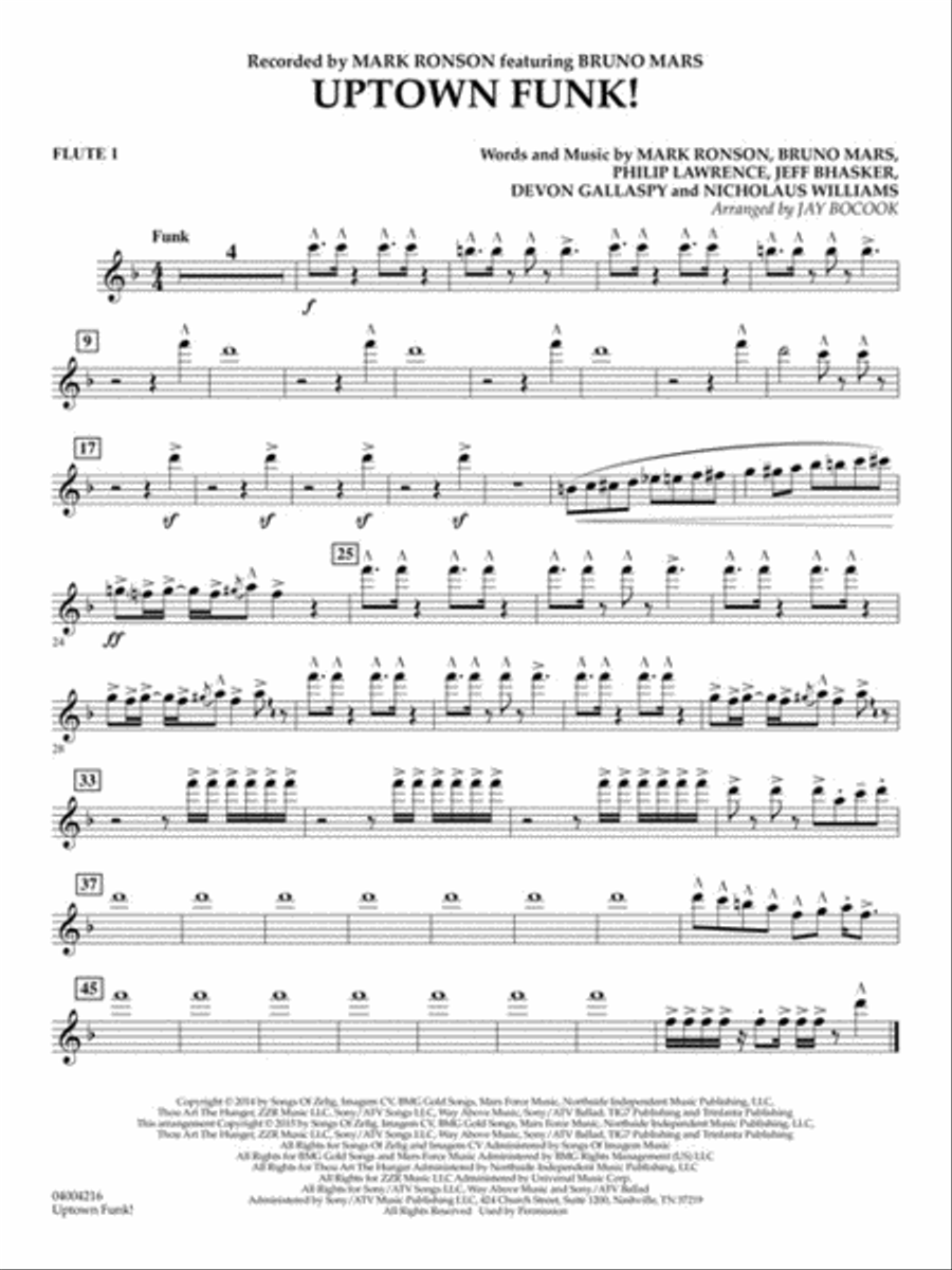 Uptown Funk! Concert Band scores gallery preview page 4