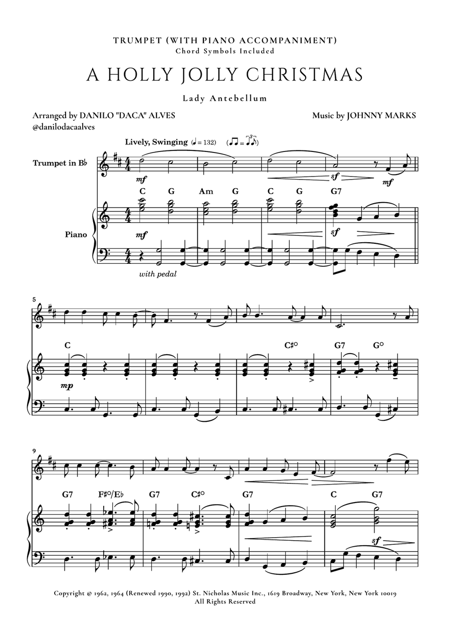 A Holly Jolly Christmas Trumpet Solo scores gallery preview page 1