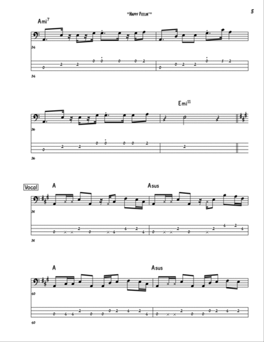 Happy Feeling Bass Guitar scores gallery preview page 5