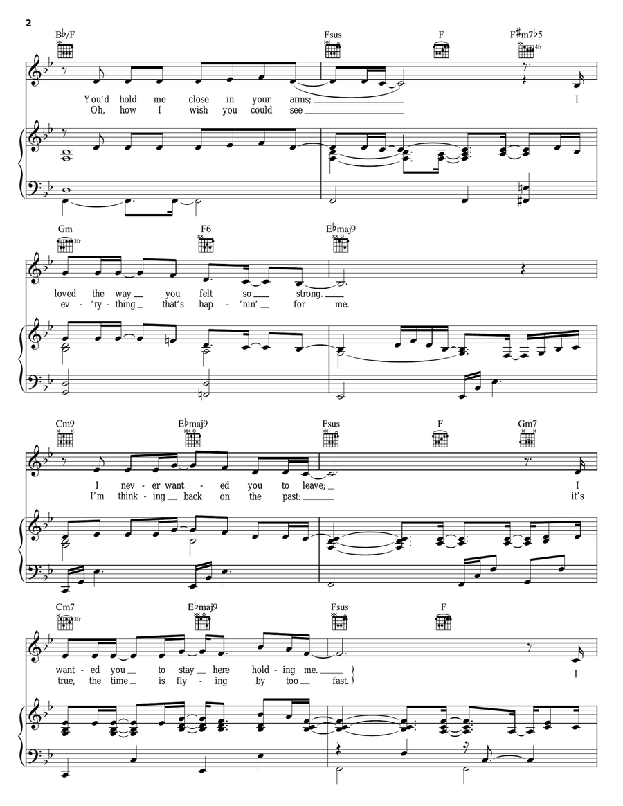I Miss You Piano, Vocal, Guitar scores gallery preview page 2