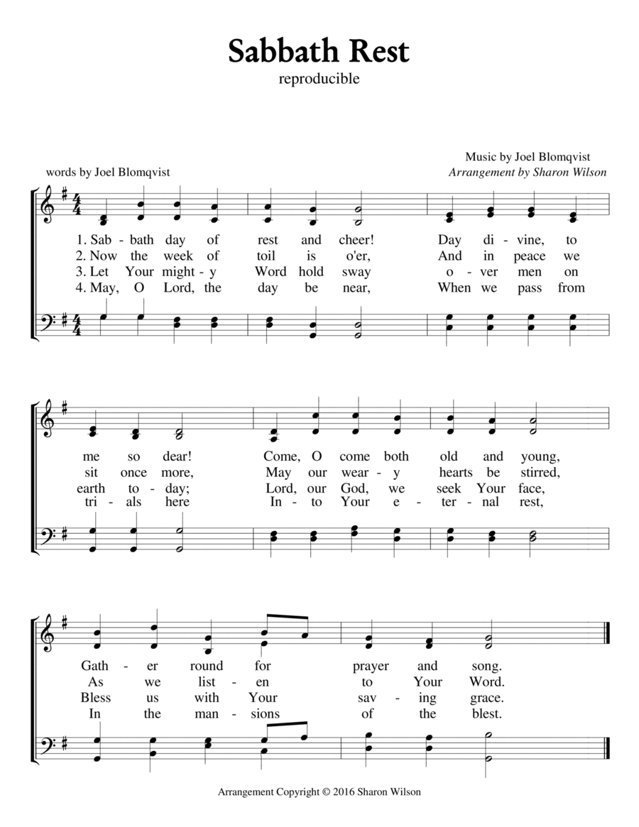 Sabbath Rest (Sabbath Celebration) High Voice scores gallery preview page 1