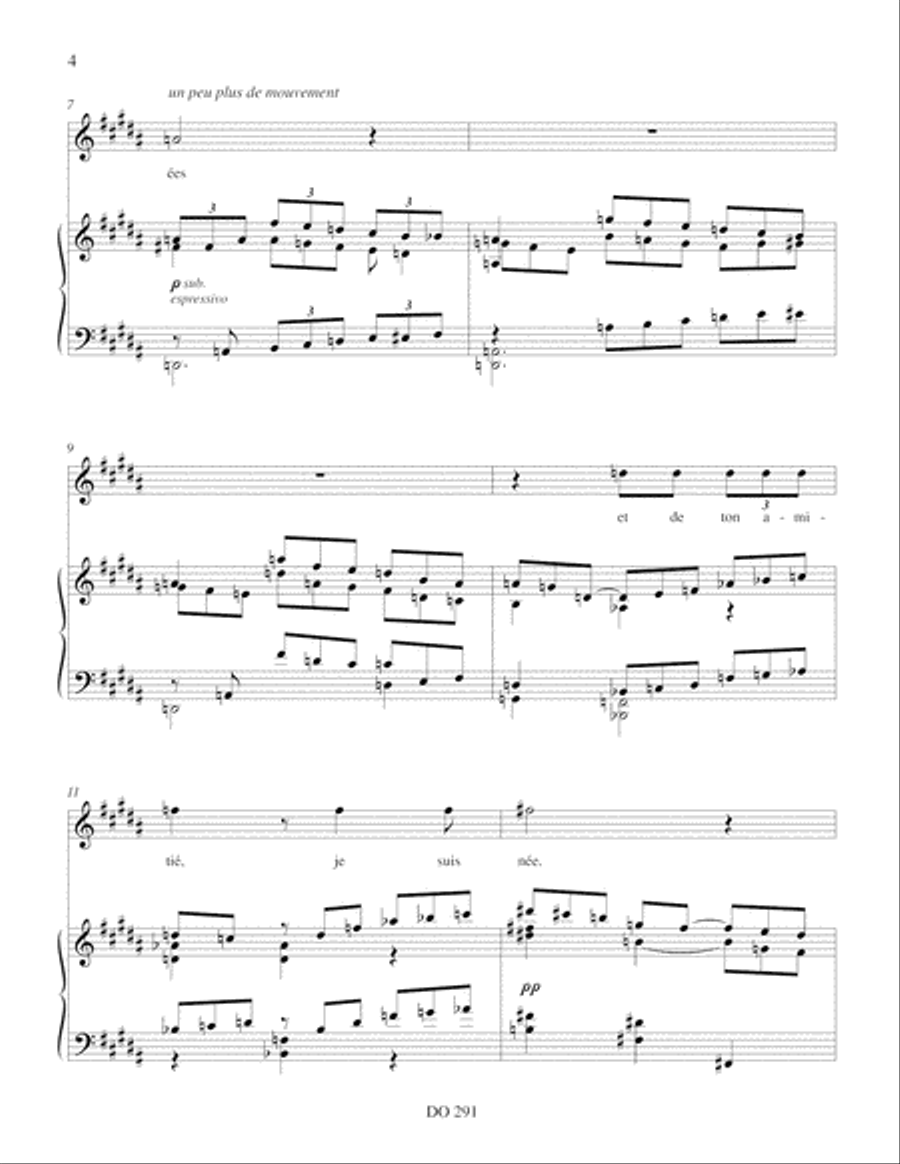 Amour comme un oiseau captif Voice Solo scores gallery preview page 4