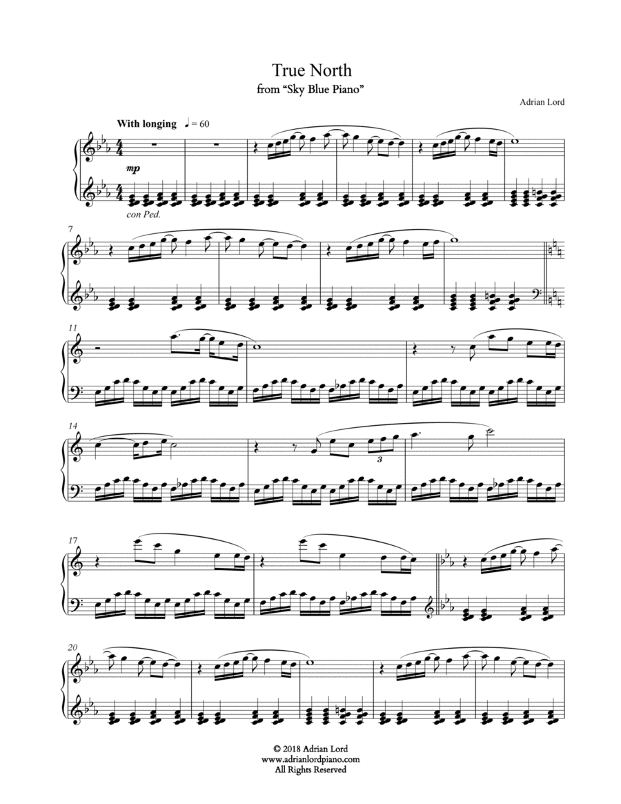 True North Piano Solo scores gallery preview page 1