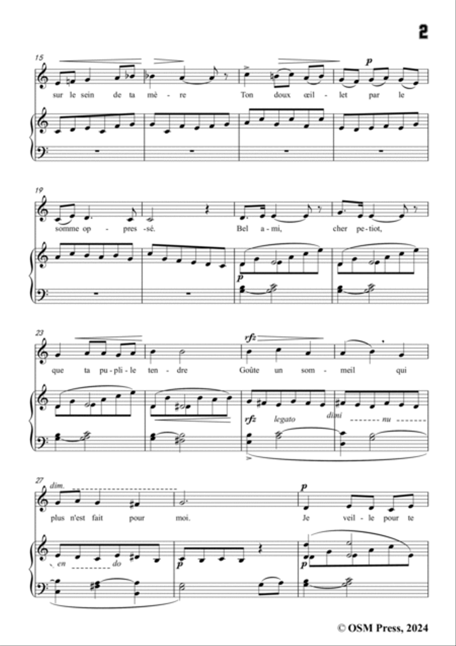 Paladilhe-O cher enfantelet(Berceuse),in C Major Voice scores gallery preview page 3