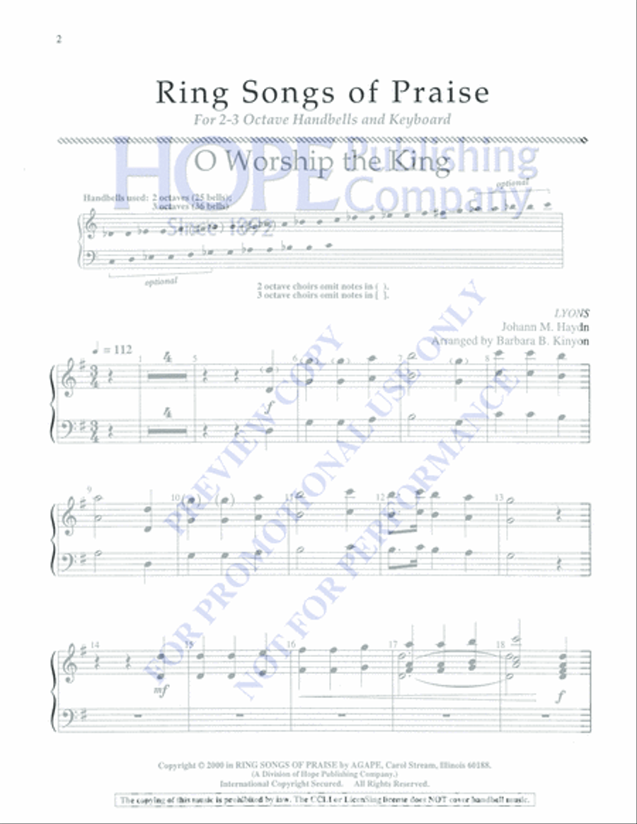 Ring Songs of Praise Ring Songs of Praise 3-Octaves scores gallery preview page 2
