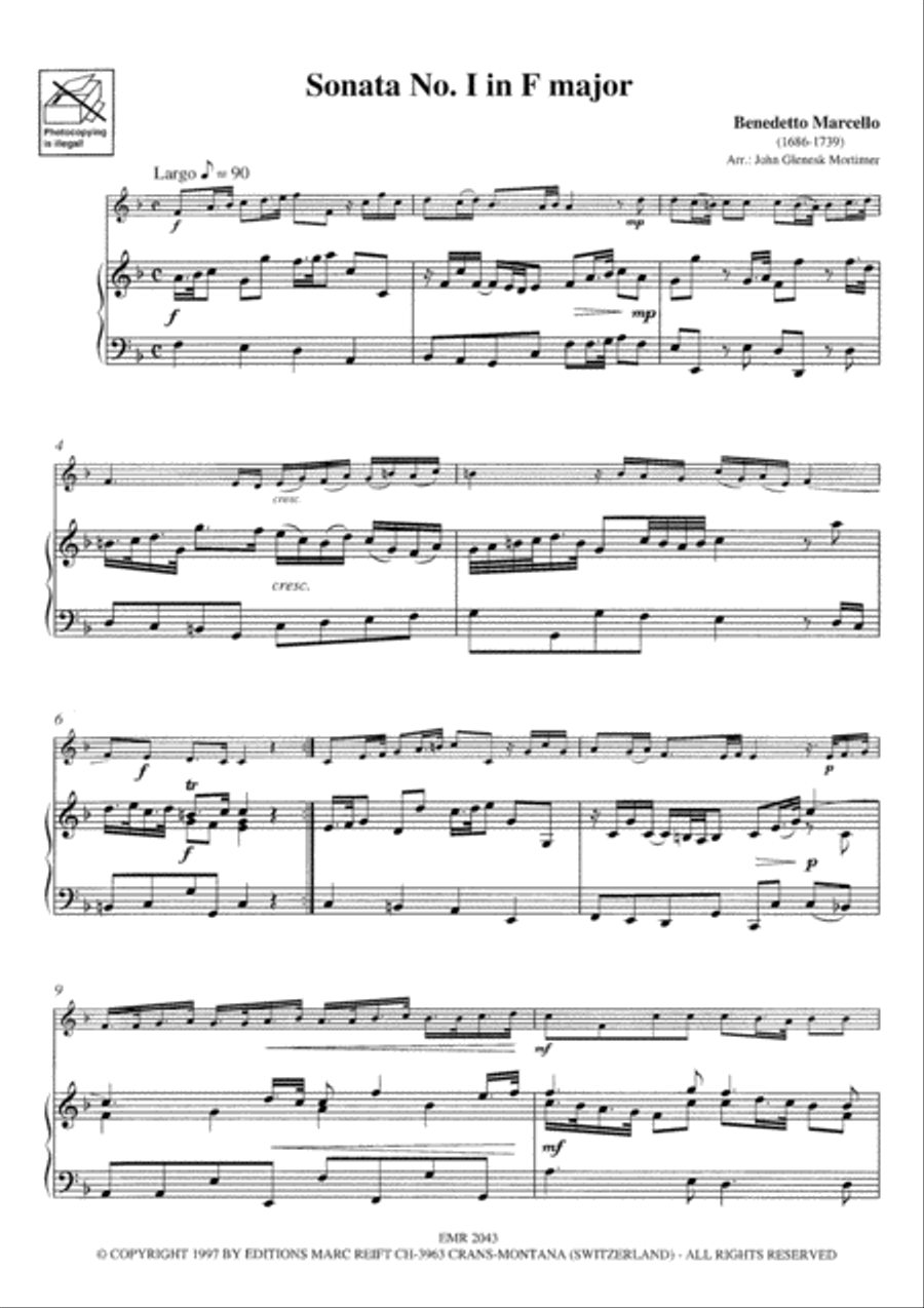Sonata No. 1 in F Major Trumpet Solo scores gallery preview page 3