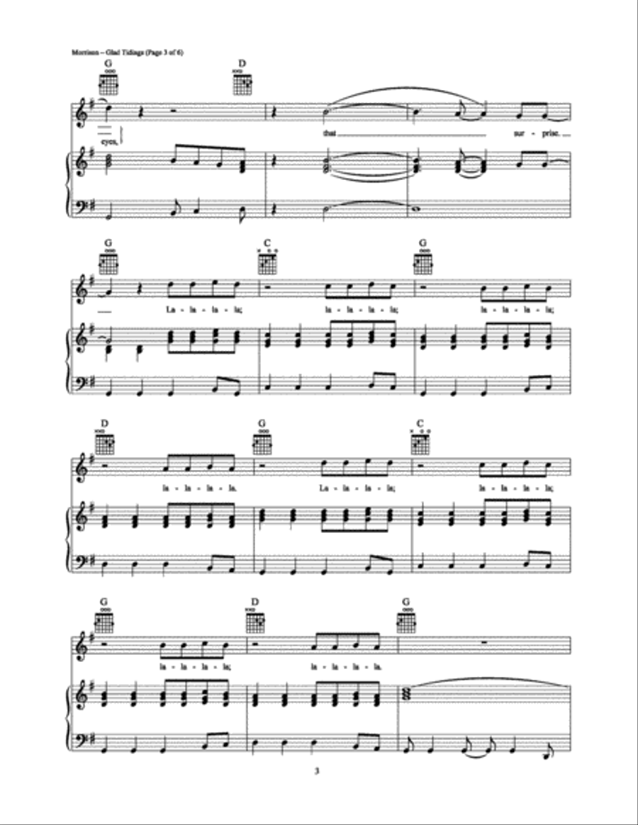 Glad Tidings Glad Tidings Piano, Vocal, Guitar scores gallery preview page 3