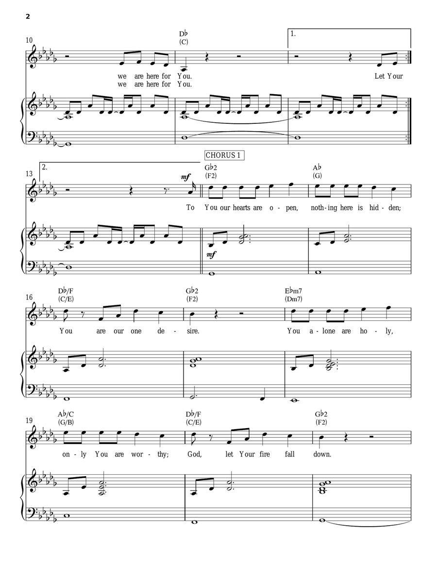Here For You Piano, Vocal, Guitar scores gallery preview page 2