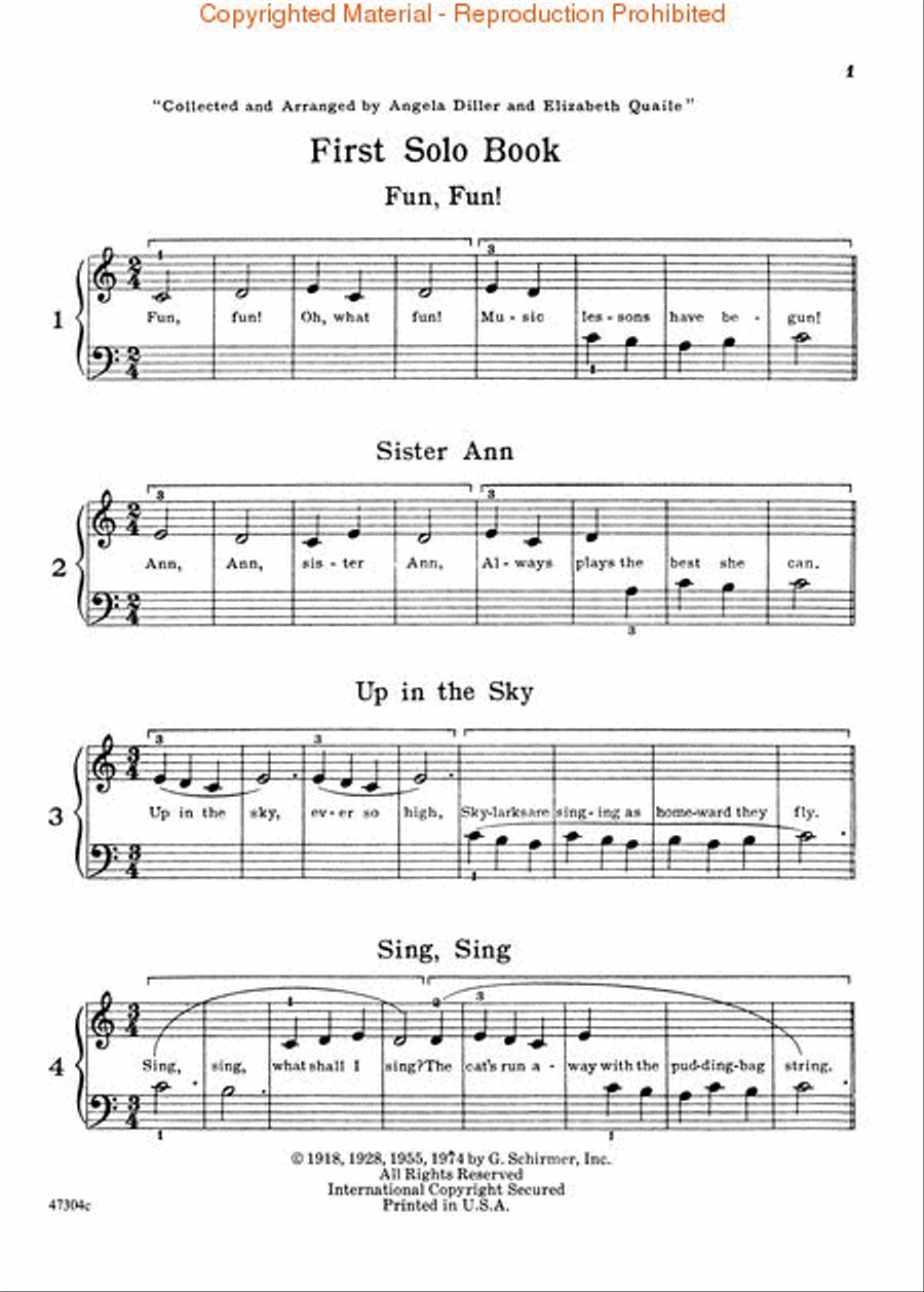1st Solo Book for Piano 1st Solo Book for Piano Easy Piano scores gallery preview page 2
