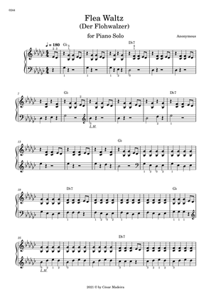 Flea Waltz (Der Flohwalzer) for Piano Solo - Original Version (W/Chords)