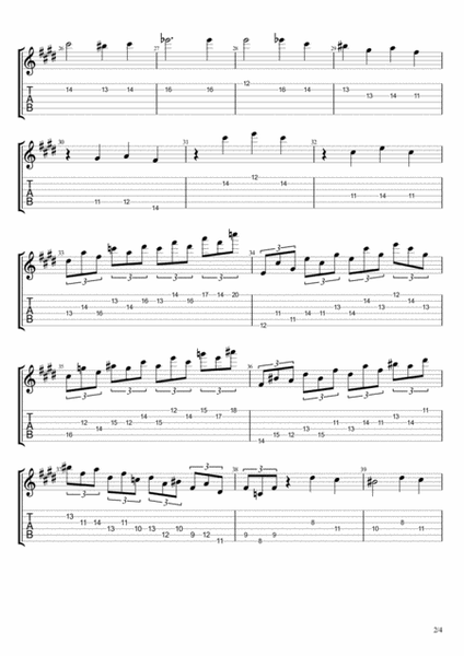 Moonlight Sonata in C# Minor 1st Movement lead guitar image number null
