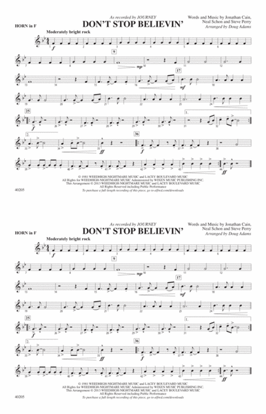 Don't Stop Believin': 1st F Horn