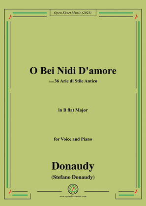 Donaudy-O Bei Nidi D'amore,in B flat Major