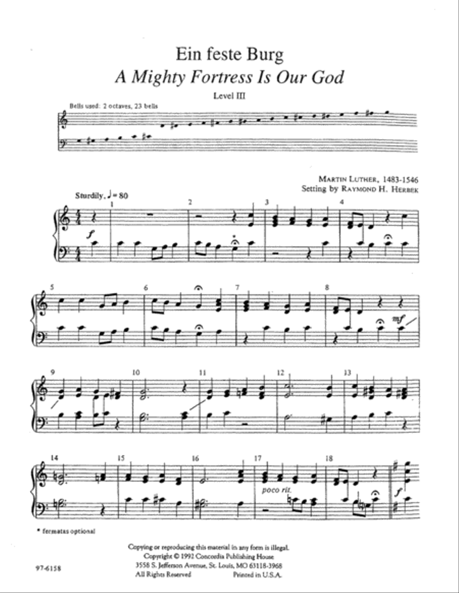 Nine Easy Hymn Arrangements for Handbells or Choir Chimes