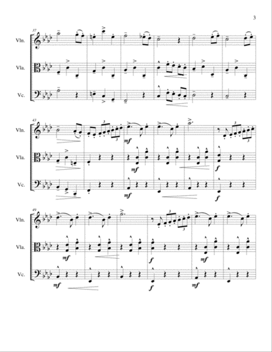 String Trio No 1 in C minor, Op 3 Mvmt 3 String Trio scores gallery preview page 3
