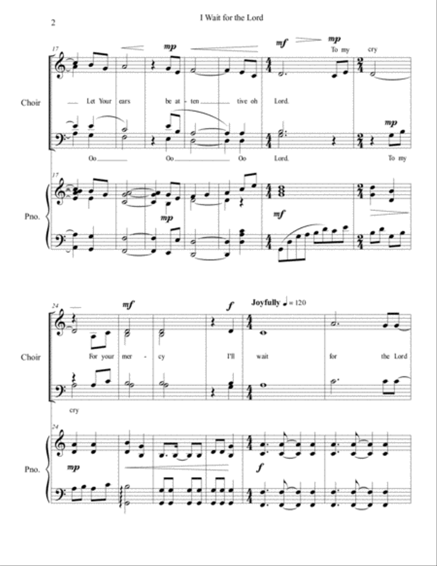 I'll Wait for the Lord 4-Part scores gallery preview page 2