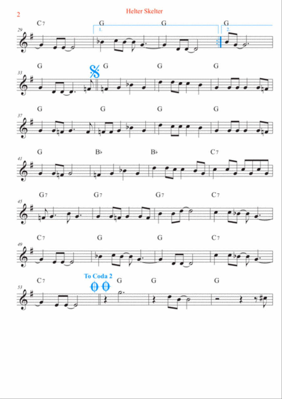 Helter Skelter Helter Skelter Soprano Saxophone scores gallery preview page 2