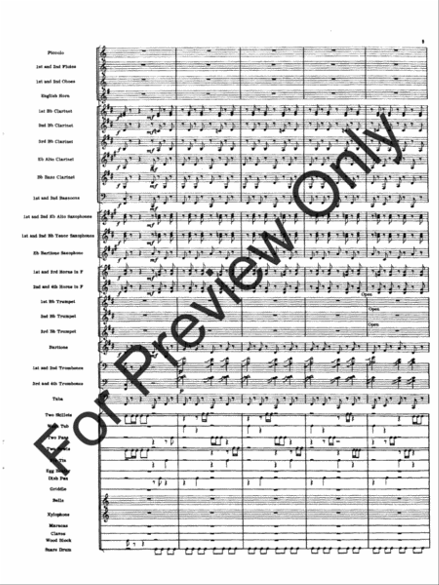 Variations On A Kitchen Sink Concert Band scores gallery preview page 12