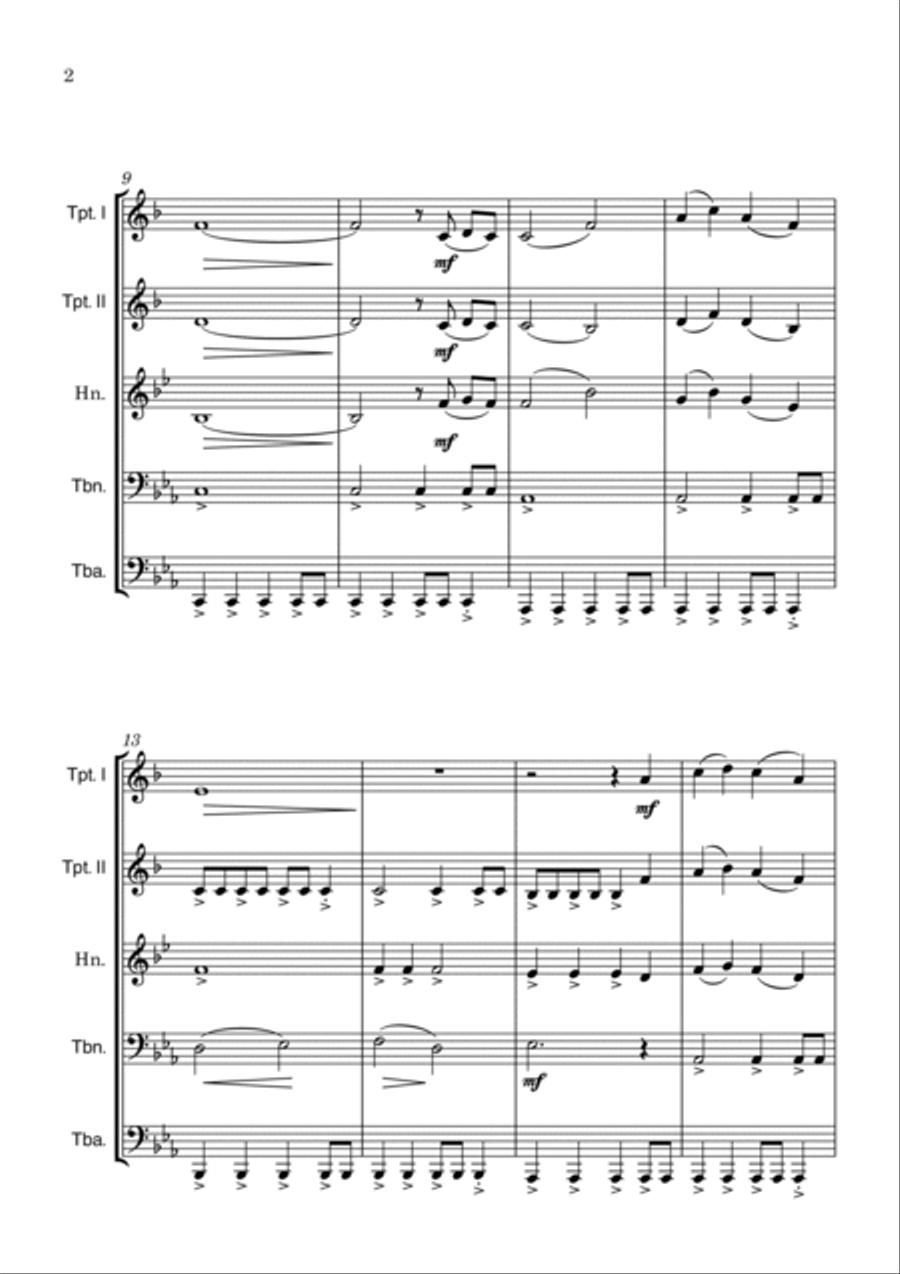 Bridgerton Main Title Brass Quintet scores gallery preview page 2
