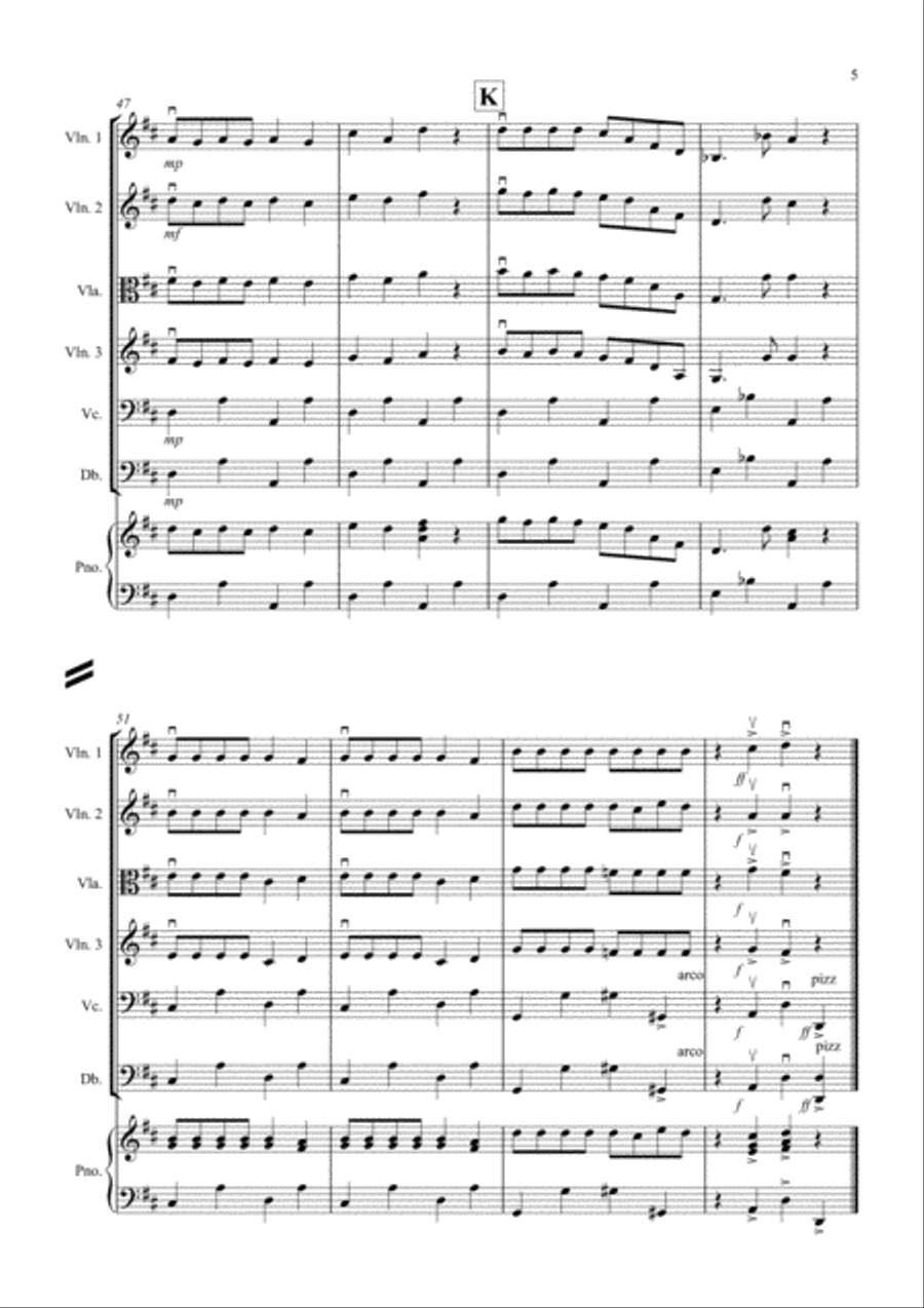 Dance of the Reed Pipes (Fantasia from Nutcracker) for String Orchestra String Orchestra scores gallery preview page 5