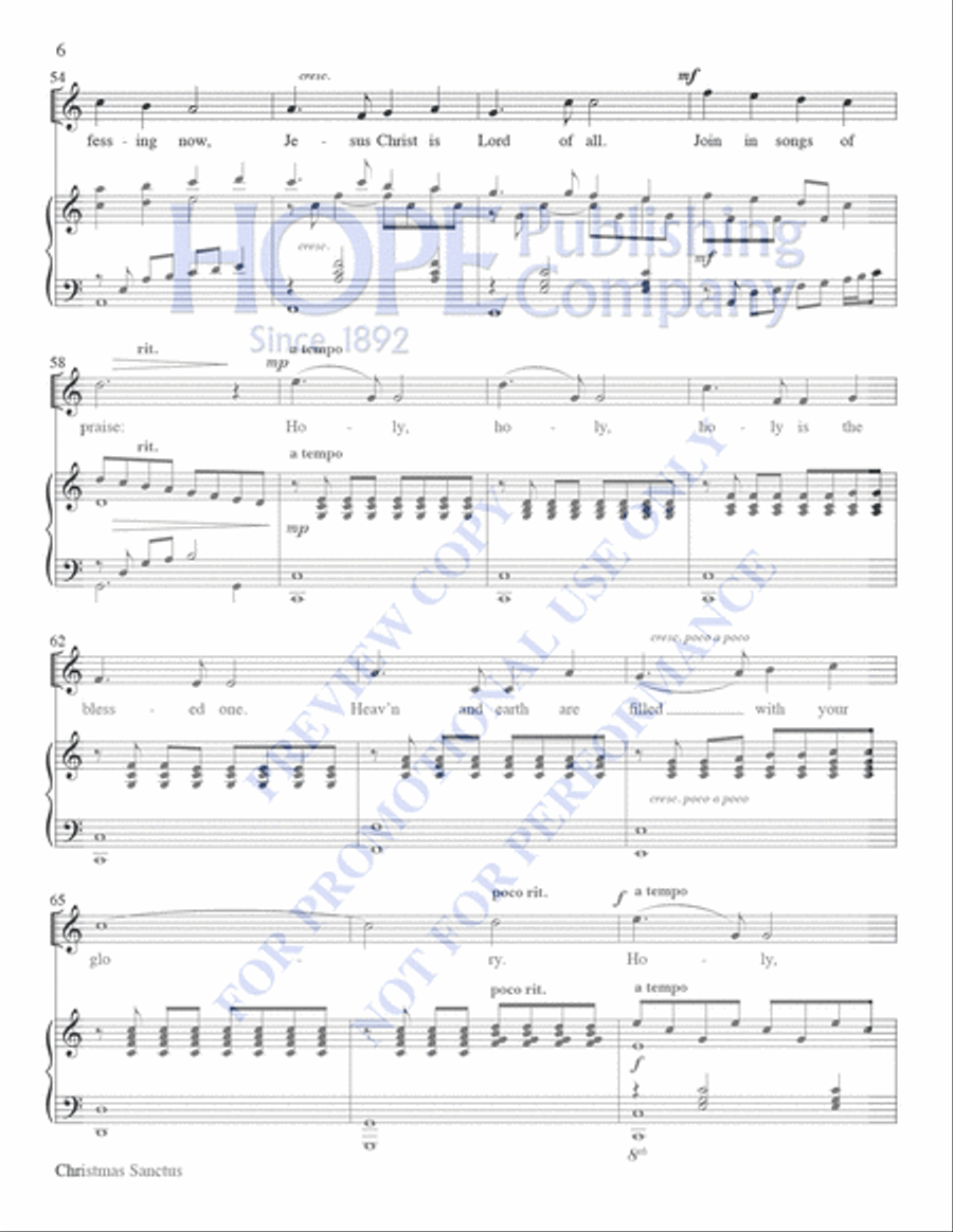 Christmas Sanctus Christmas Sanctus Choir scores gallery preview page 6
