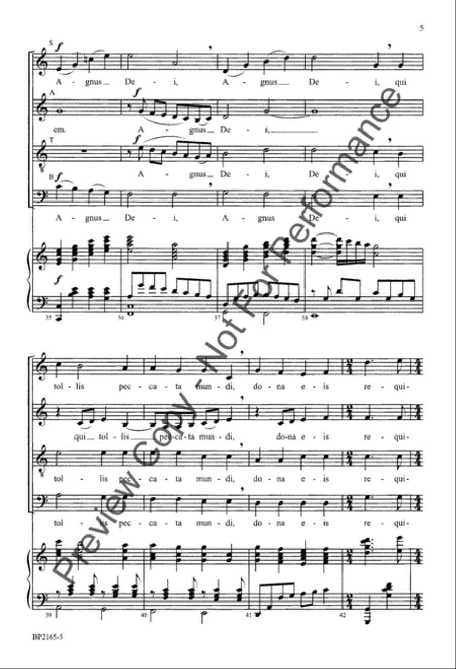 Agnus Dei (from Requiem) Agnus Dei (from Requiem) 4-Part scores gallery preview page 6