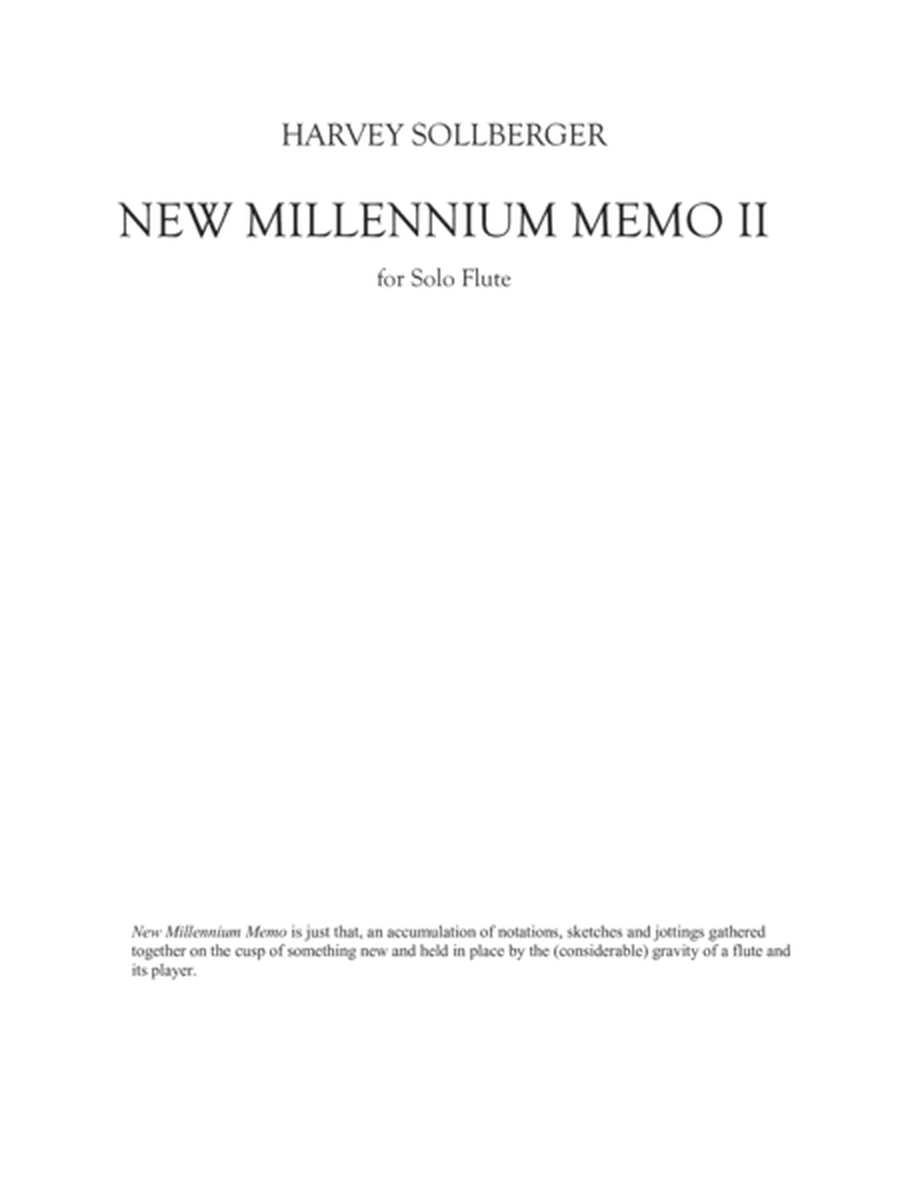 [Sollberger] New Millennium Memo II