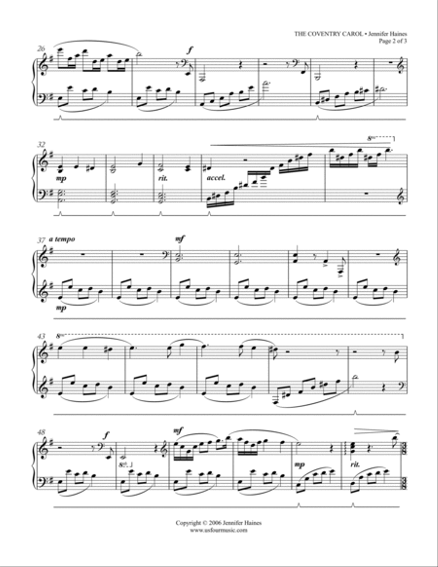 The Coventry Carol The Coventry Carol Piano Solo scores gallery preview page 2