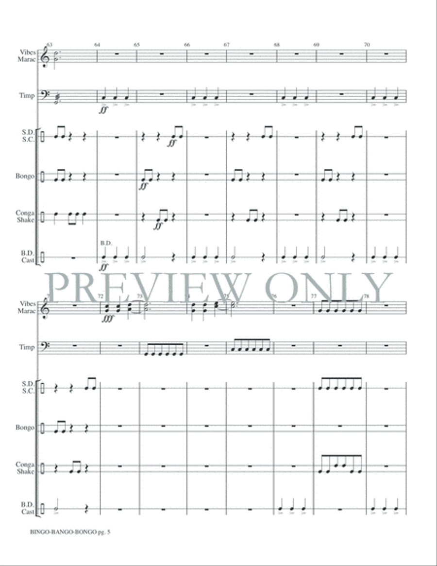 Bingo, Bango, Bongo Small Ensemble scores gallery preview page 7