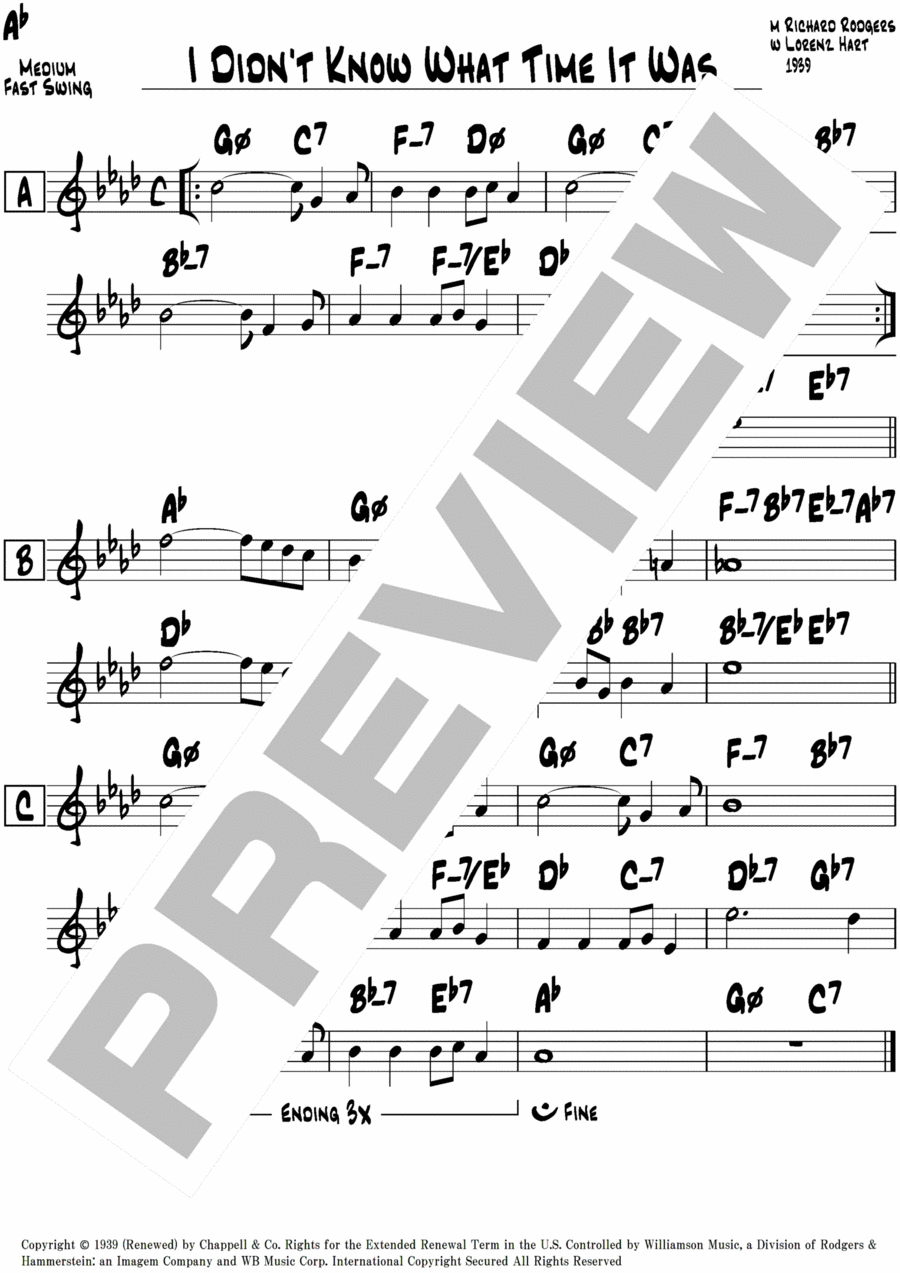 I Didn't Know What Time It Was Piano scores gallery preview page 1