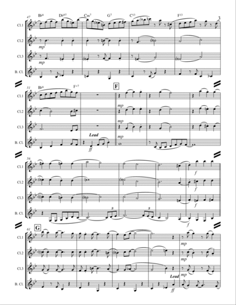 My Blue Heaven (for Clarinet Quartet) Clarinet Quartet scores gallery preview page 4